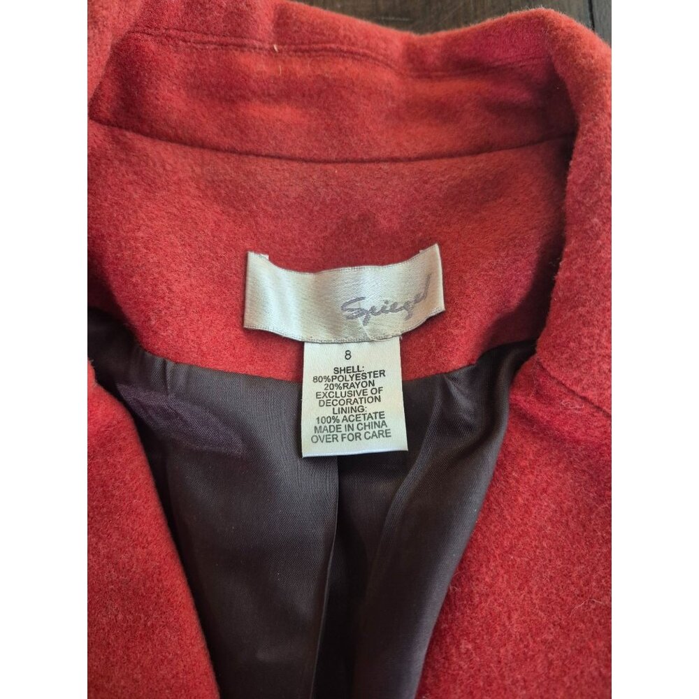Spiegel Red Embroidered Beaded Blazer Womens 8 - Picture 6 of 6